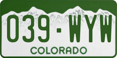 CO license plate 039WYW