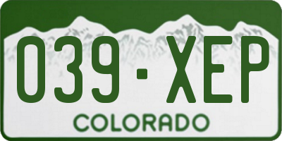 CO license plate 039XEP
