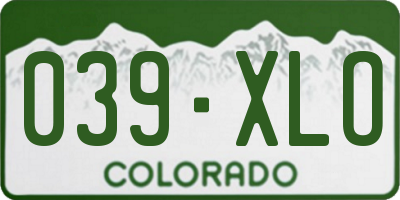 CO license plate 039XLO