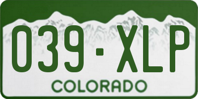 CO license plate 039XLP