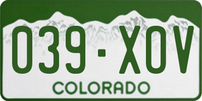 CO license plate 039XOV