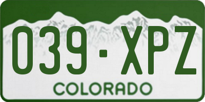 CO license plate 039XPZ
