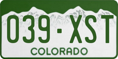 CO license plate 039XST