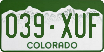 CO license plate 039XUF