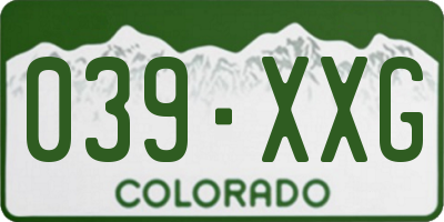 CO license plate 039XXG