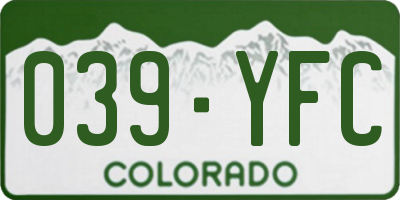CO license plate 039YFC
