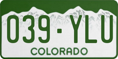 CO license plate 039YLU