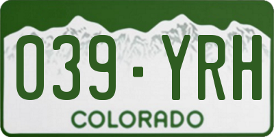 CO license plate 039YRH