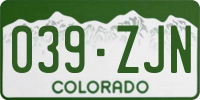 CO license plate 039ZJN
