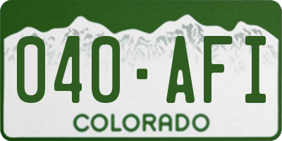 CO license plate 040AFI