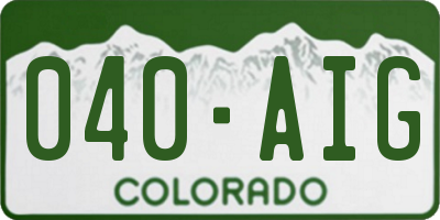 CO license plate 040AIG