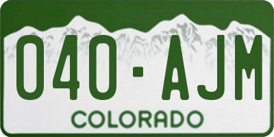 CO license plate 040AJM