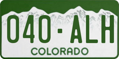 CO license plate 040ALH