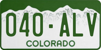 CO license plate 040ALV