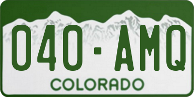 CO license plate 040AMQ