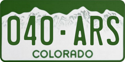 CO license plate 040ARS