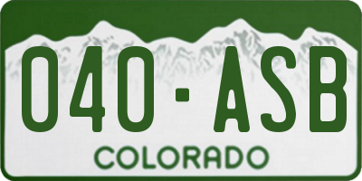 CO license plate 040ASB