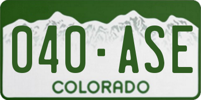 CO license plate 040ASE