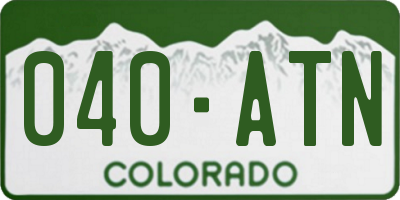 CO license plate 040ATN