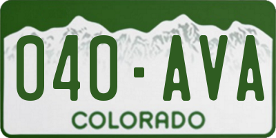 CO license plate 040AVA