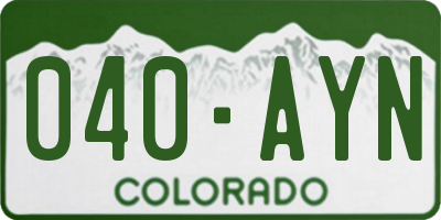 CO license plate 040AYN