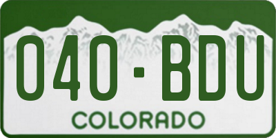 CO license plate 040BDU