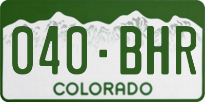 CO license plate 040BHR