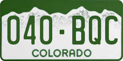 CO license plate 040BQC