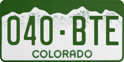 CO license plate 040BTE