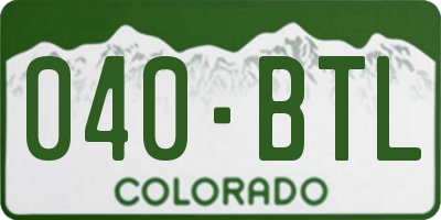 CO license plate 040BTL