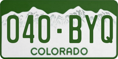 CO license plate 040BYQ