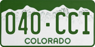 CO license plate 040CCI