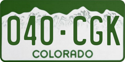 CO license plate 040CGK