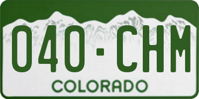 CO license plate 040CHM