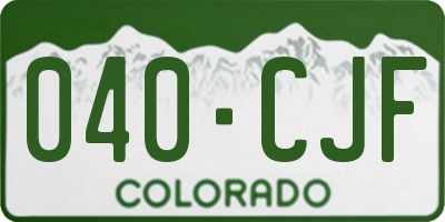 CO license plate 040CJF