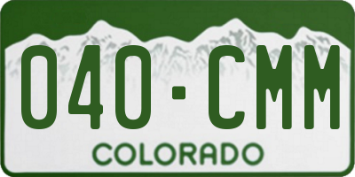 CO license plate 040CMM