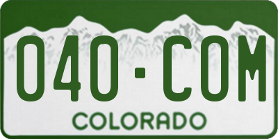 CO license plate 040COM