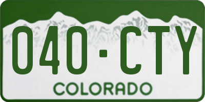 CO license plate 040CTY