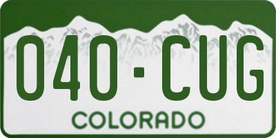 CO license plate 040CUG