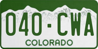 CO license plate 040CWA