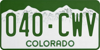 CO license plate 040CWV