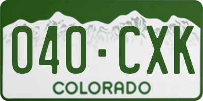 CO license plate 040CXK