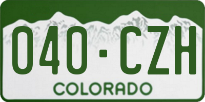 CO license plate 040CZH