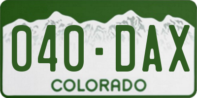 CO license plate 040DAX