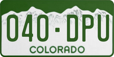 CO license plate 040DPU