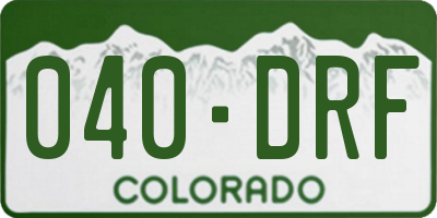 CO license plate 040DRF