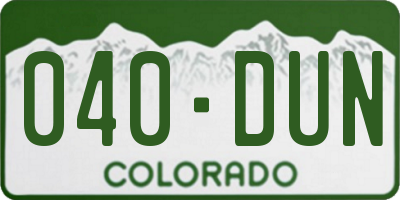 CO license plate 040DUN