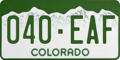 CO license plate 040EAF