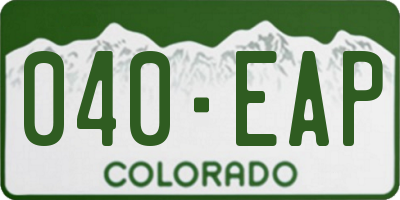 CO license plate 040EAP