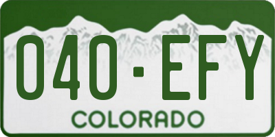 CO license plate 040EFY
